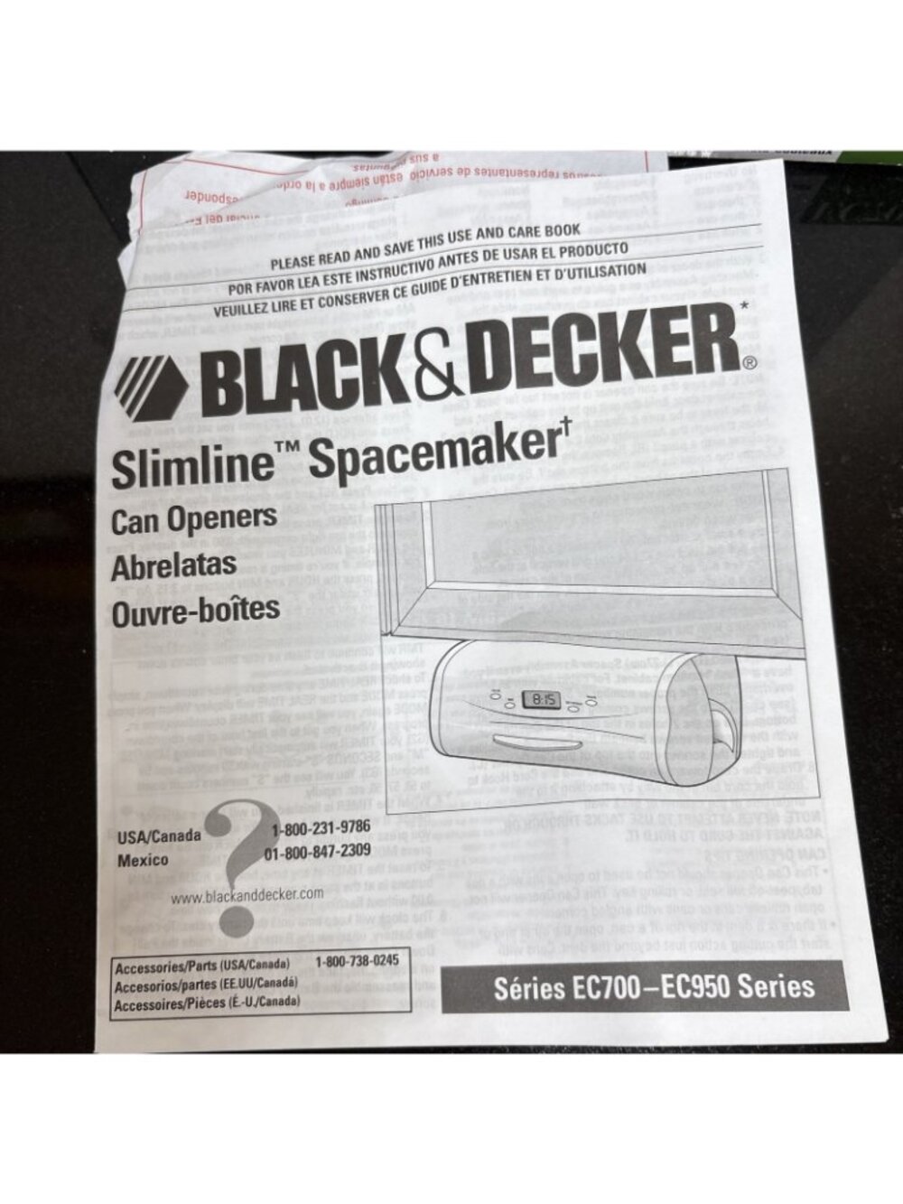 Black & Decker Spacemaker EC700 Can Opener Sharpener Slimline Under Counter - Picture 7 of 15